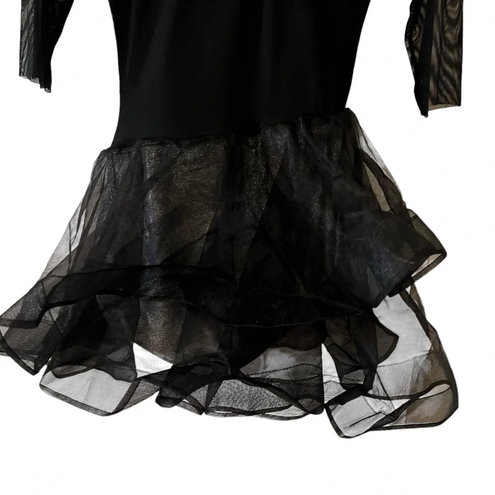 Revolution  Dancewear “Gravitate” Dance Costume Small Adult black mesh tulle
